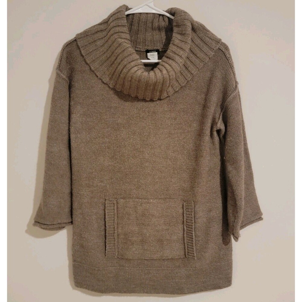 J Crew Womens Sweater Size Small Cowl Neck Wool Mohair Oatmeal Neutral Cozy Soft